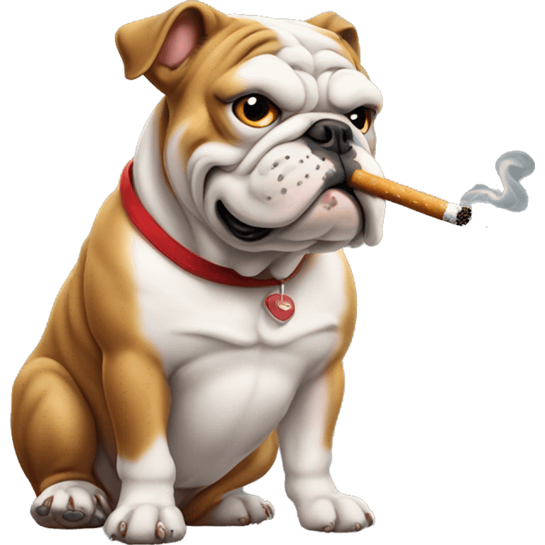 Bulldog with cigarette emoji