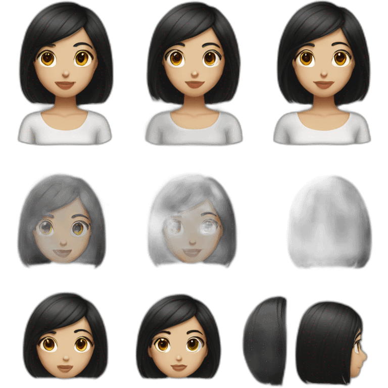 Vietnam girl short black haire emoji