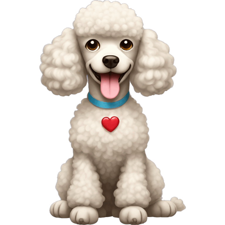 Poodle dog with a little heart emoji