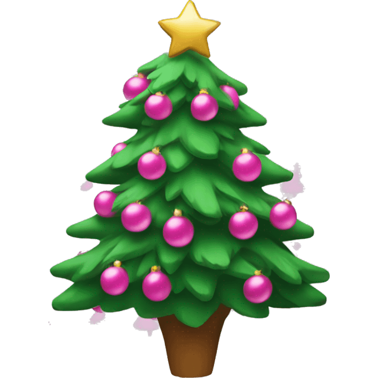 Christmas tree with pink decorations emoji