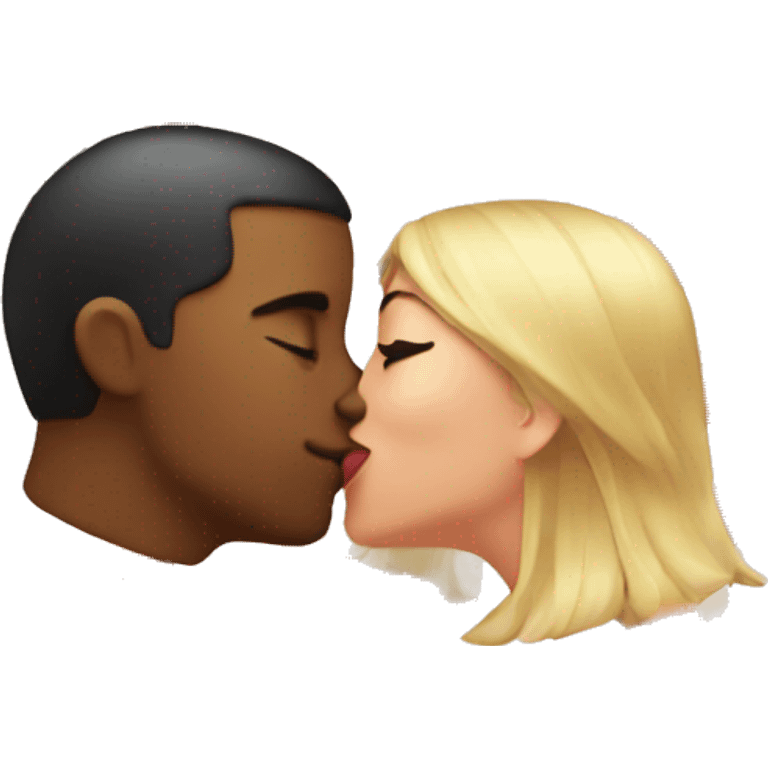 Kissing emoji kissing a peach emoji