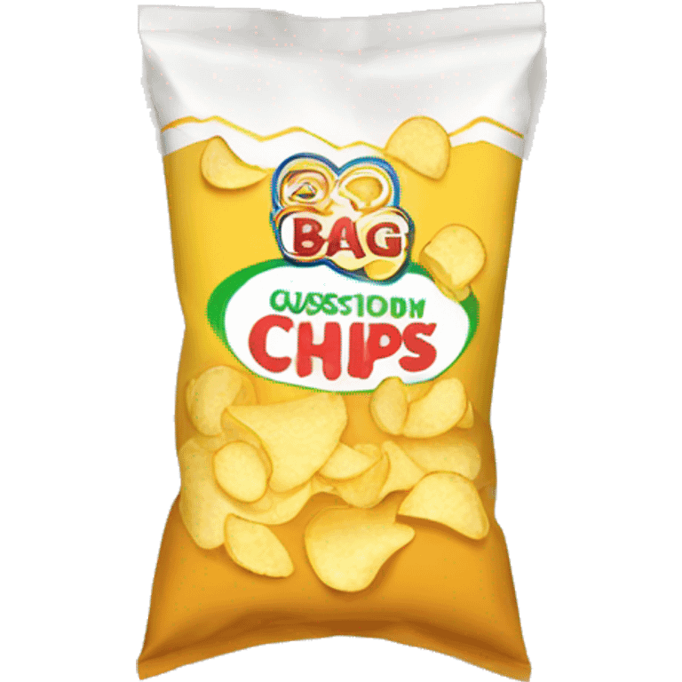 bag of potato chips branded "suggestions" emoji