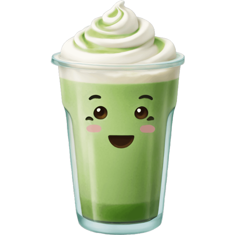 Ice matcha latte  emoji