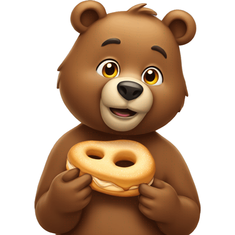 Bear eating a honey bun emoji