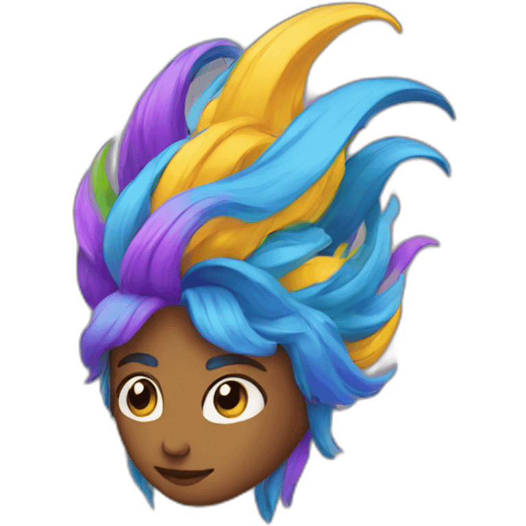 a person with colourful-hair, studs emoji