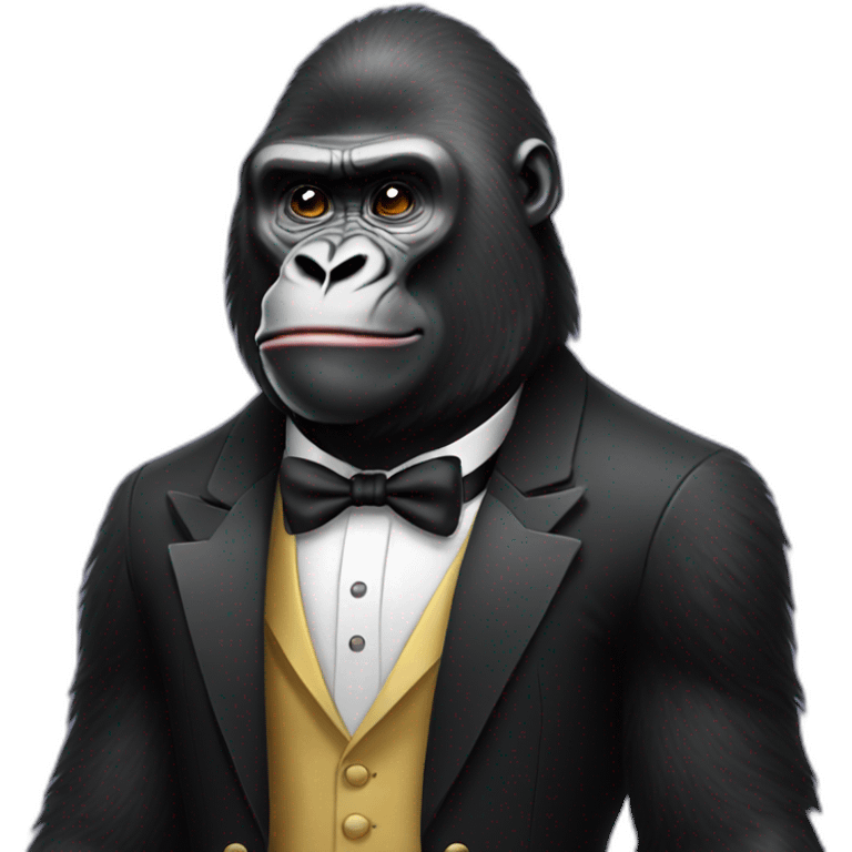 Gorilla wearing a tuxedo emoji