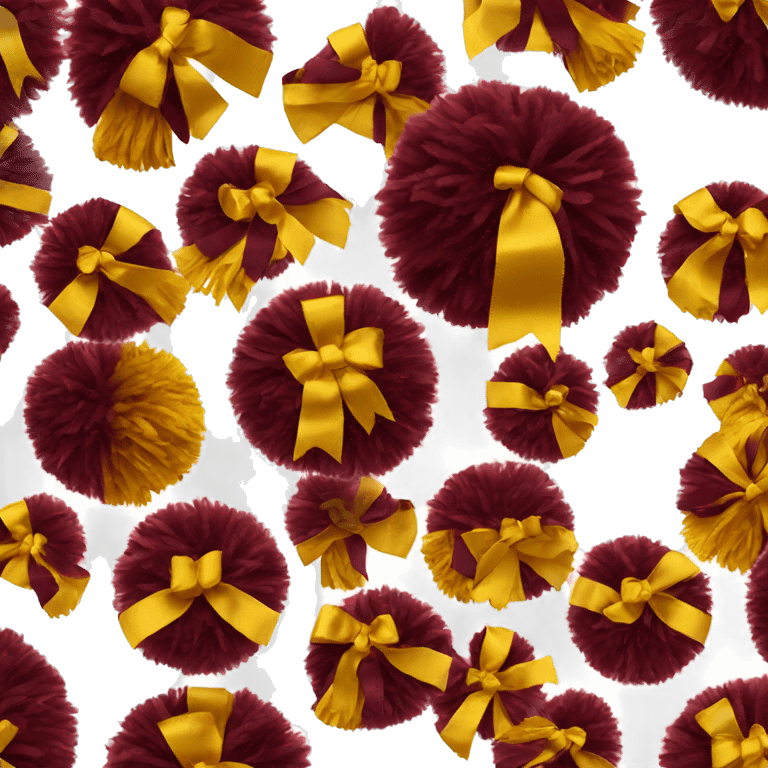 Maroon and gold cheerleading pom pom emoji