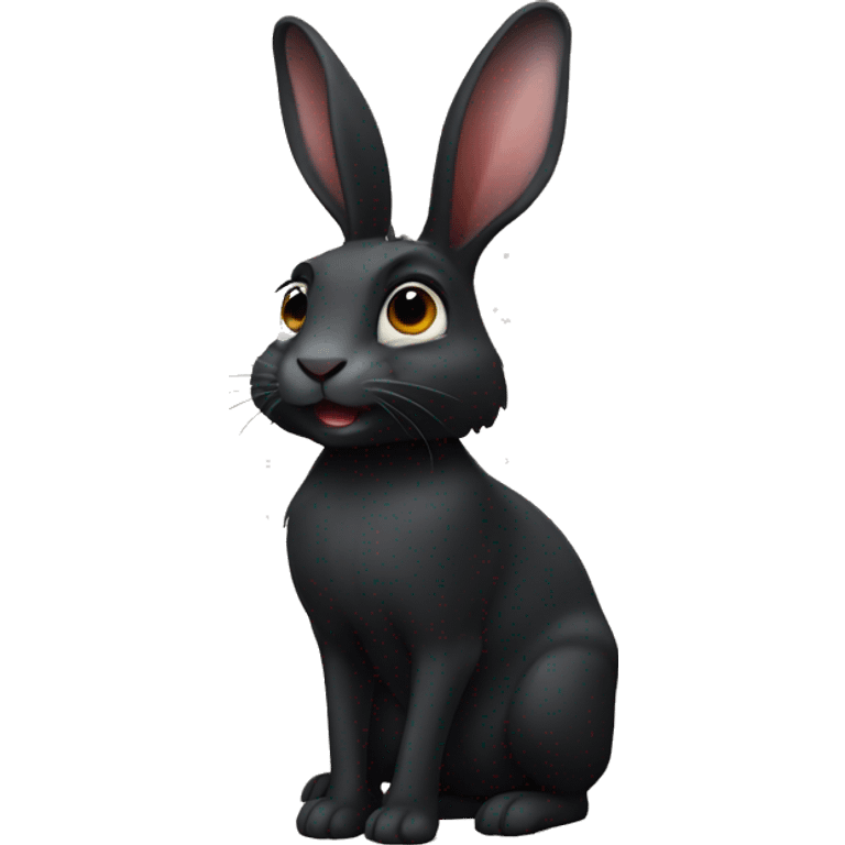 Black rabbit short ears  emoji