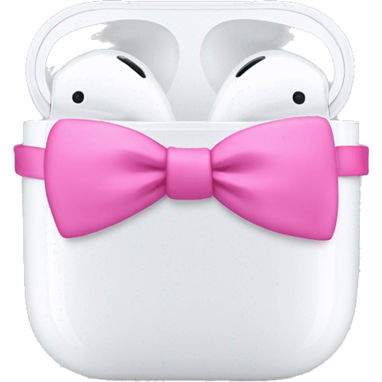 AirPod pros with a pink bow  emoji