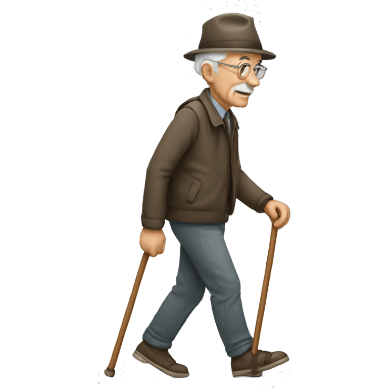 old man walking with cane emoji