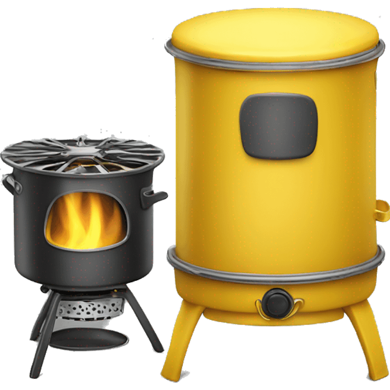 Realistic yellow camping  stove isolated. emoji