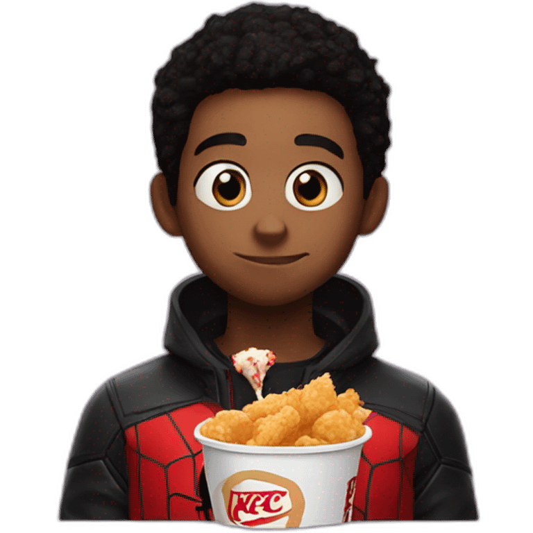 Miles morales eating kfc emoji