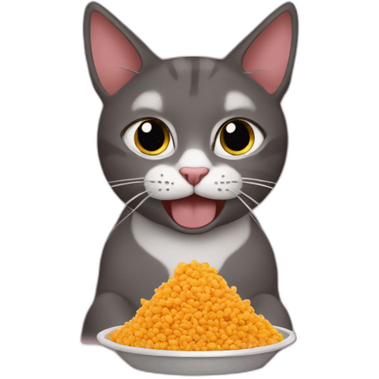 Cat eats cat food  emoji