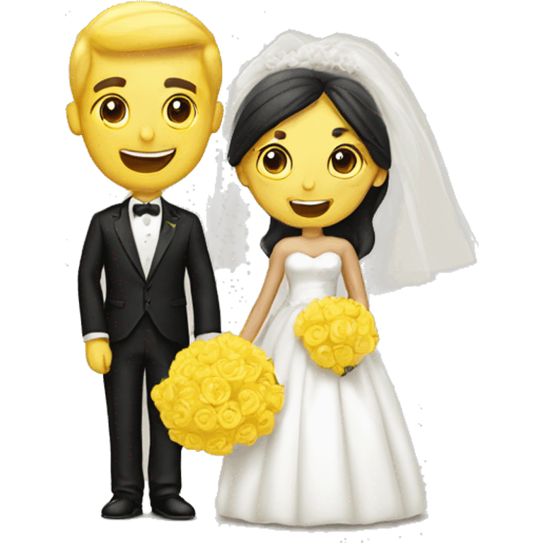 bride and groom yellow emoji