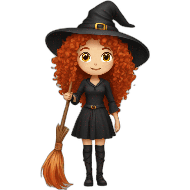 curly redhair witch emoji