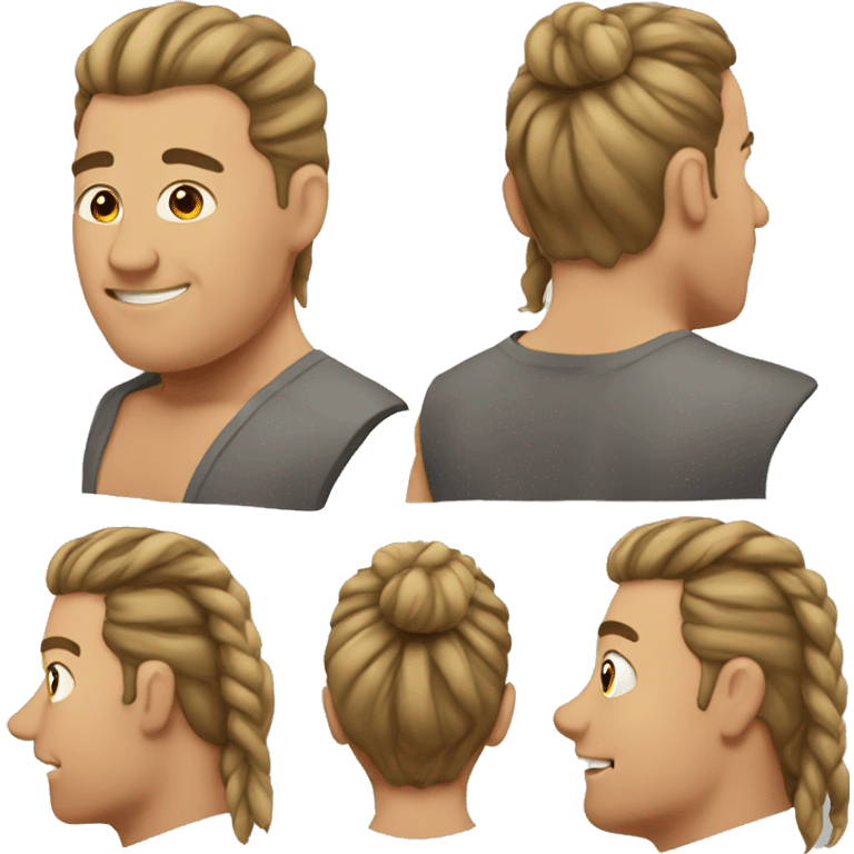 Man bun fat IT man emoji