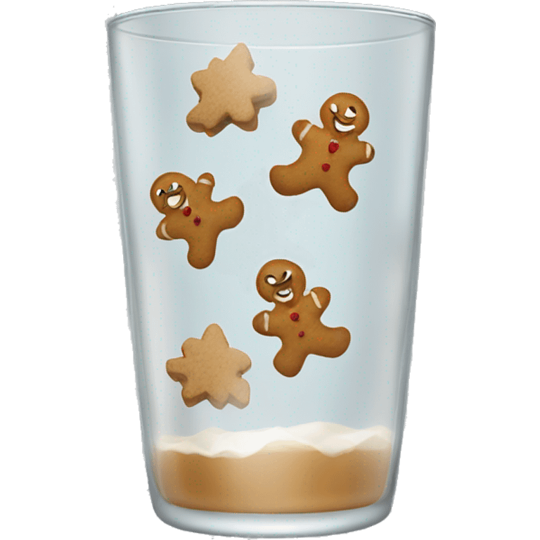 clear drinking glass with little gingerbreads on them  emoji