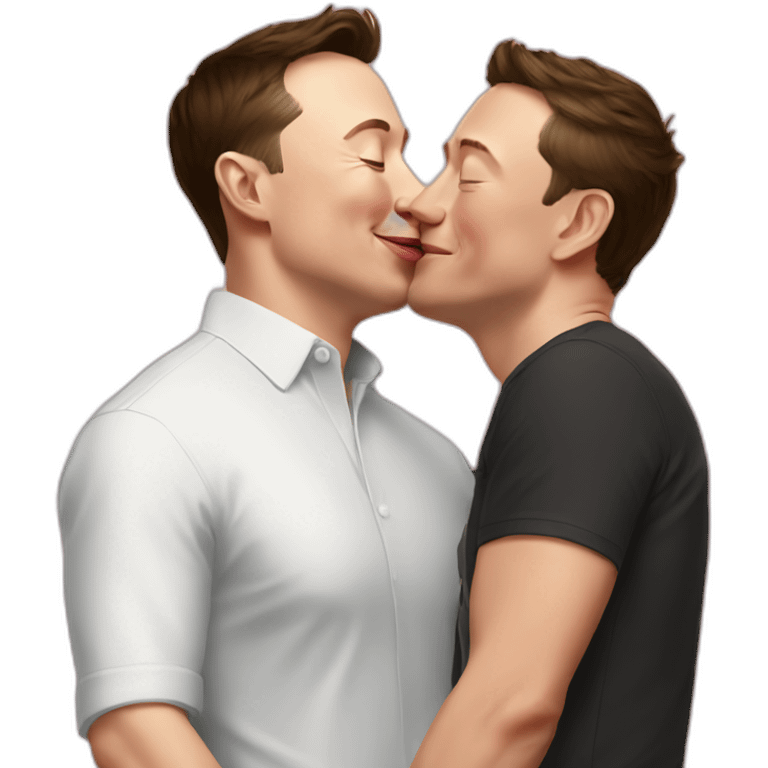 elon-musk with Zuckerberg kiss emoji