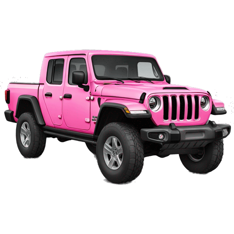 Realistic pink Jeep Gladiator truck. emoji