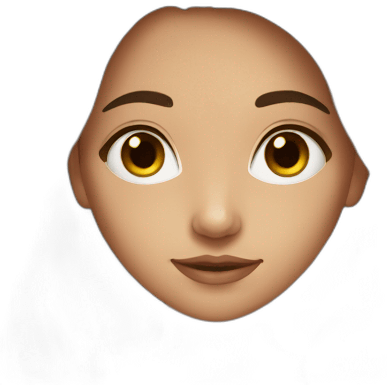 long brown hair and brown eyes girl emoji