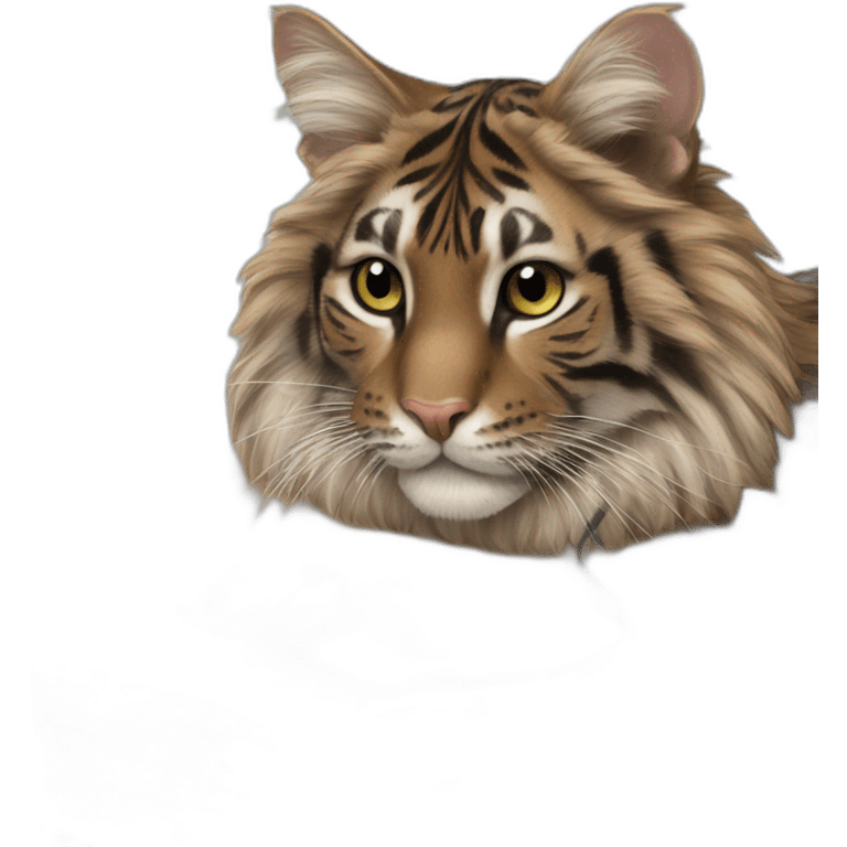 tigers maincoon cat playing with a computer mouse emoji