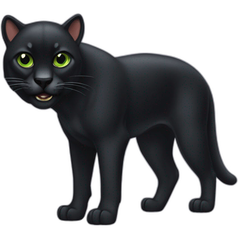 Animal pantera negra con ojos verdes emoji