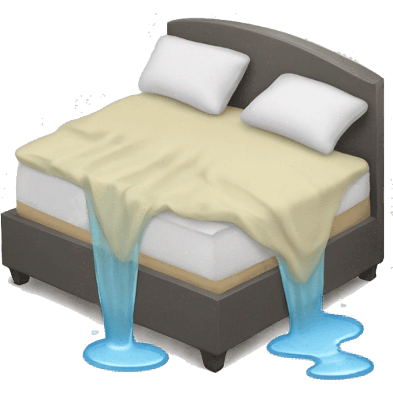 Bed with spilled water emoji