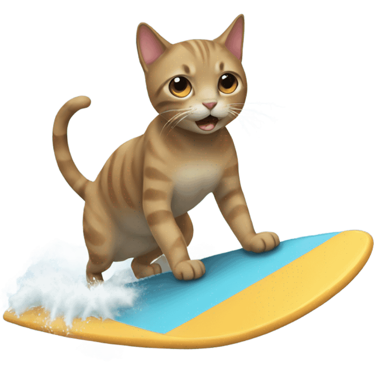 Cat surfing emoji