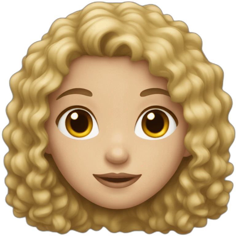 caucasian girl with dark curly hair emoji