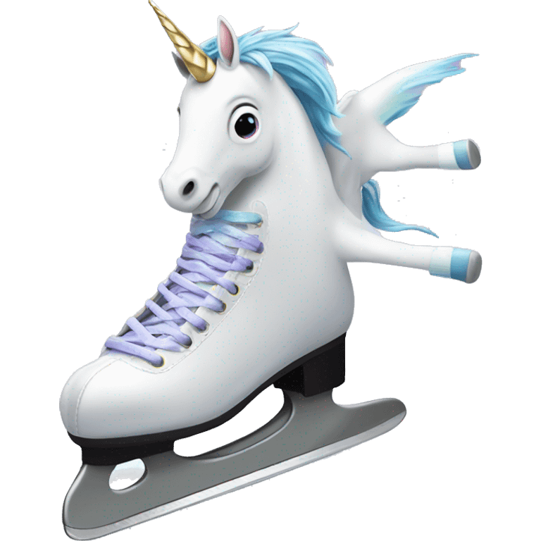 Unicorn on ice skates  emoji