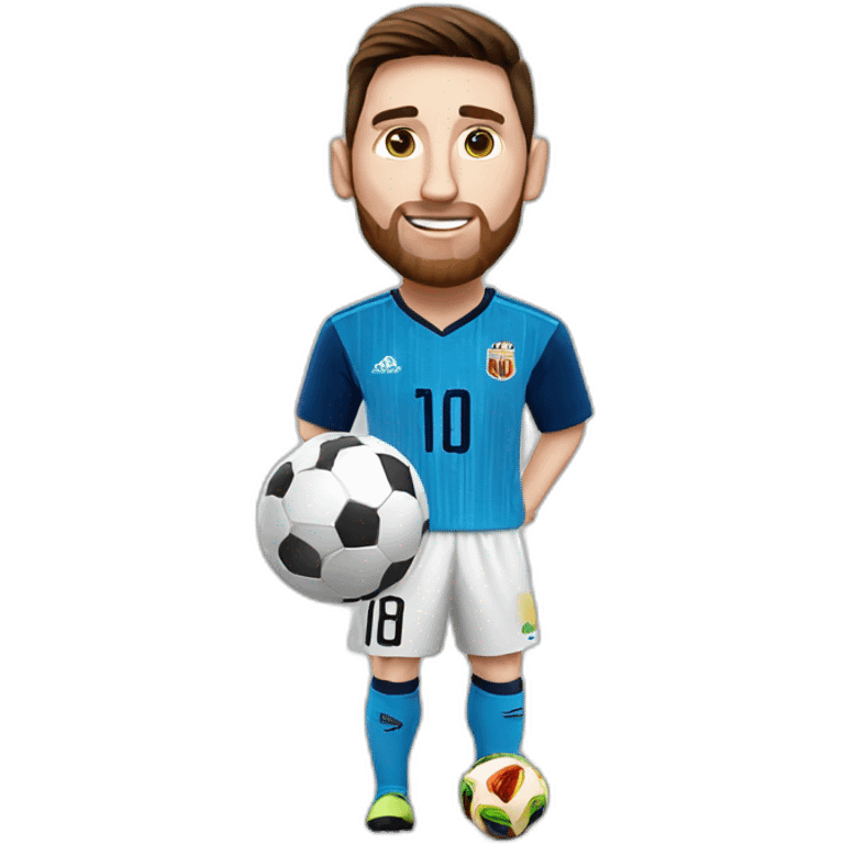 Messi with World cup football emoji