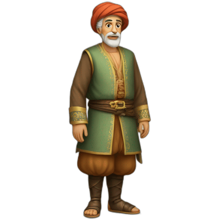 An old and mascular Man in Ottoman full body emoji