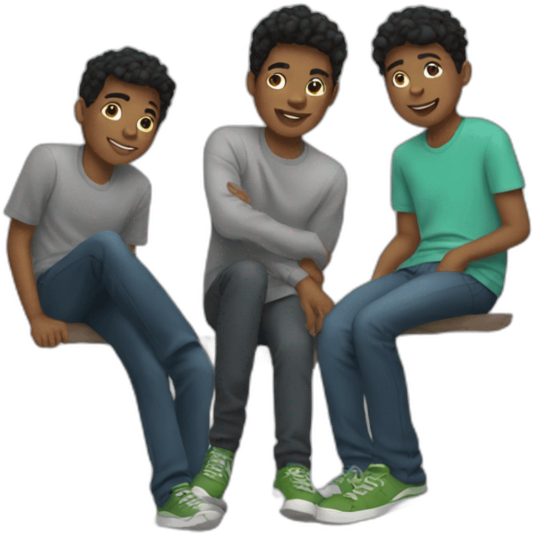 Three teen boys emoji