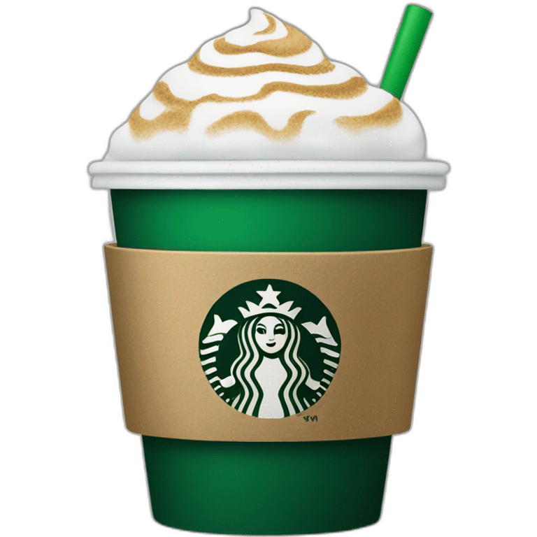 Starbucks Cup black and green ios style emoji