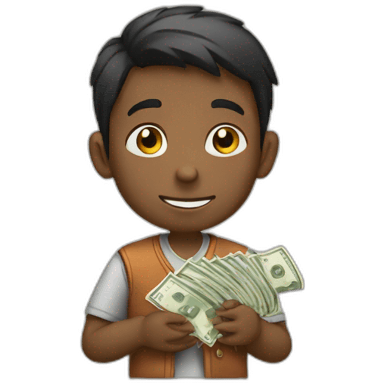 Boy counting money  emoji