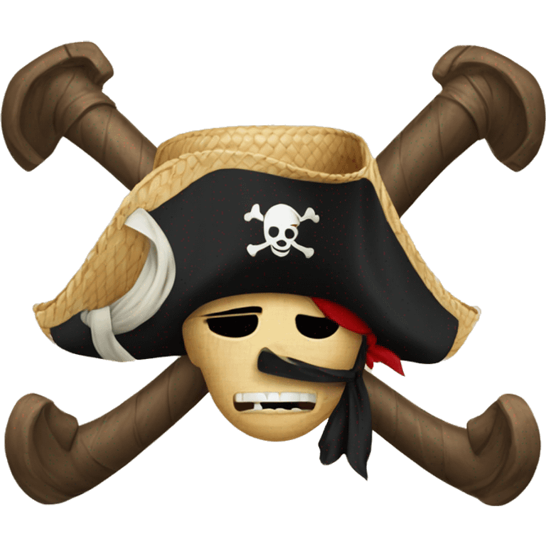 Straw hat pirate flag emoji