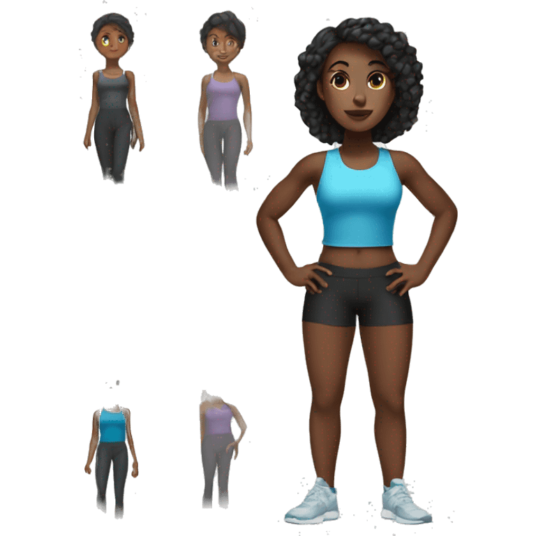 Black tall girl wearing gym outfit  emoji