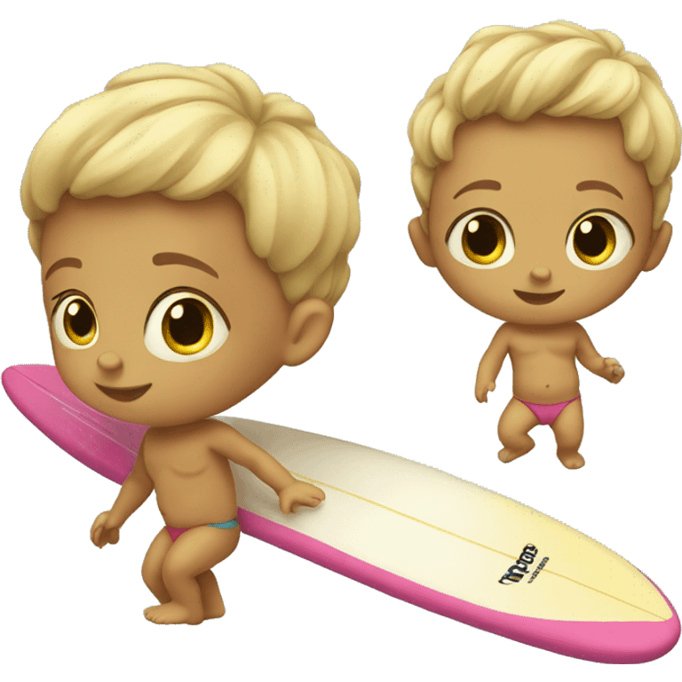 Surfing baby emoji