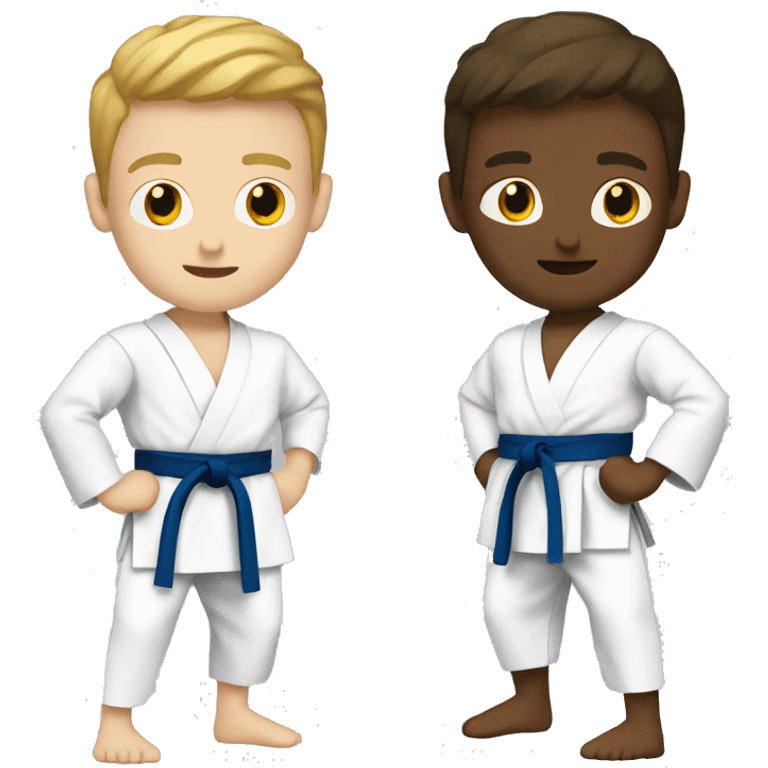 Two white boys in karate gis emoji