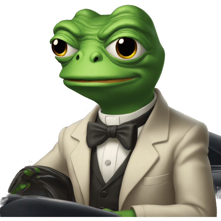 pepe looking at tesla and amazes emoji