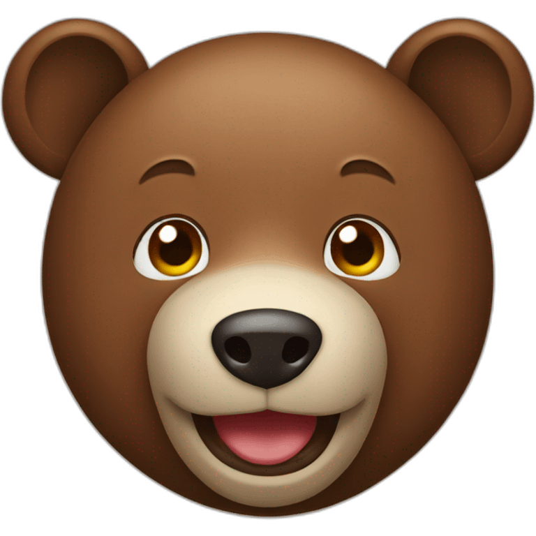 a brown sympathic bear smilling emoji