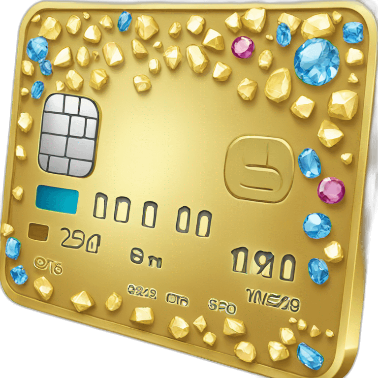 gold credit card with gems emoji