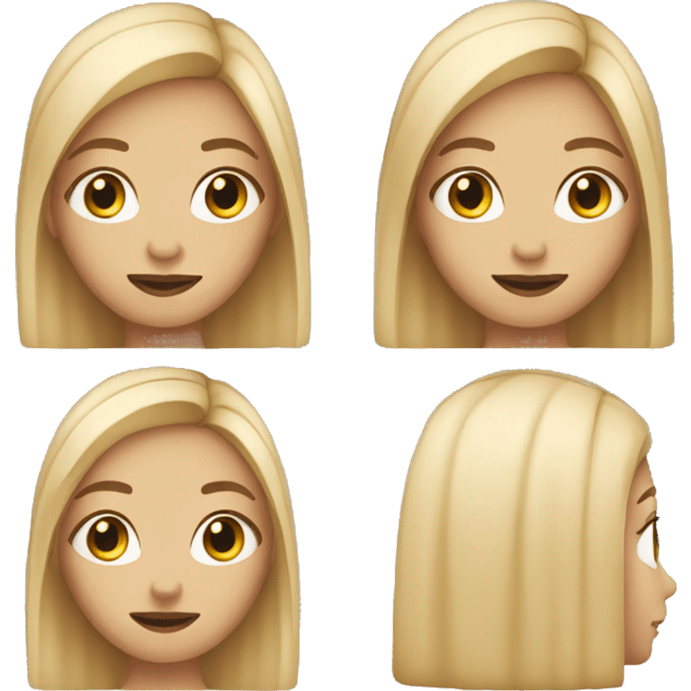 Cute woman with straight long blonde hair emoji