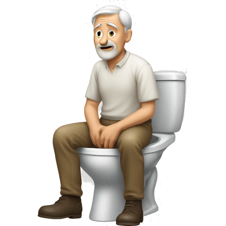 Old white guy on toilet emoji