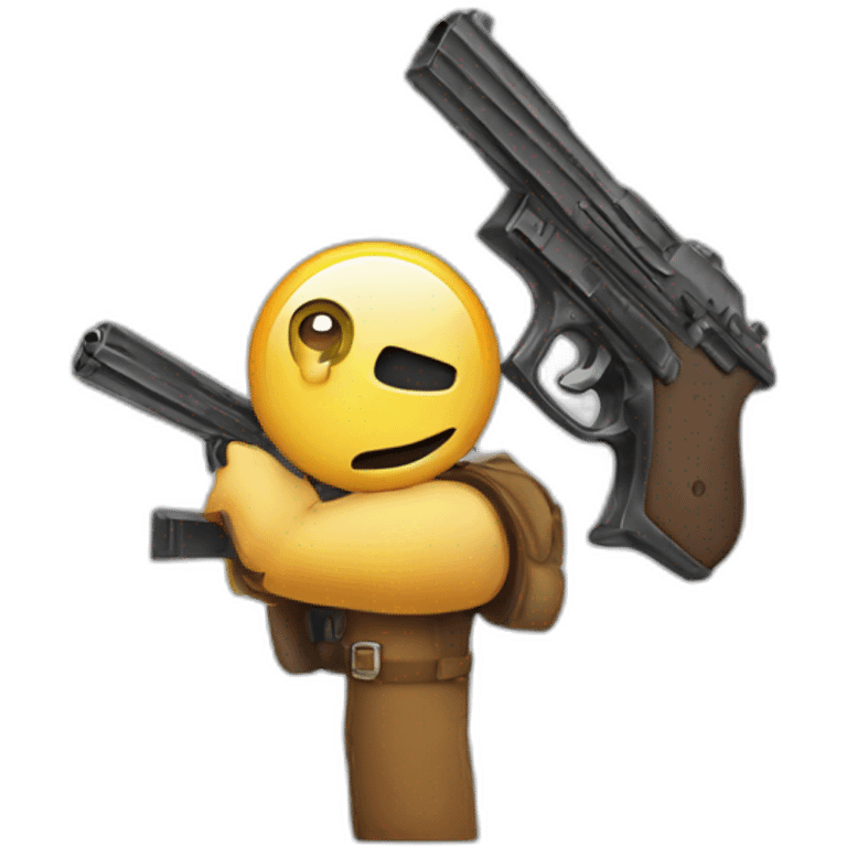 a clock holding a gun emoji