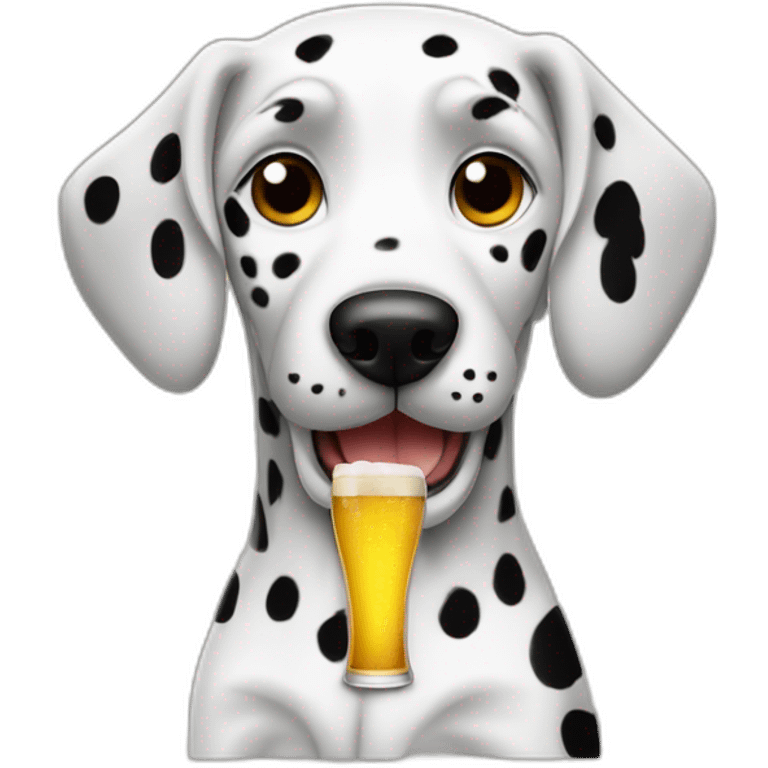 dalmatian dog drinking beer emoji