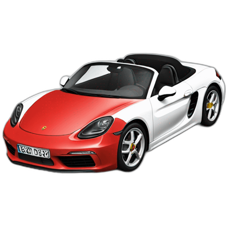 porsche 718 boxster red&white emoji