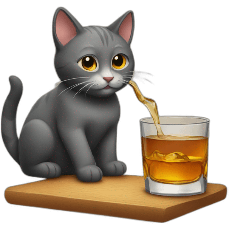 cat drinking whiskey emoji