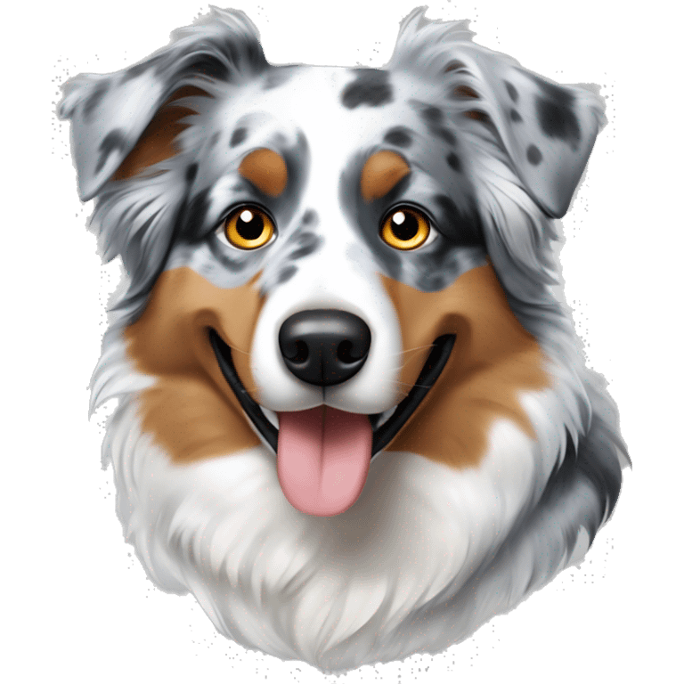 Blue merle Australian Shepherd with heterochromia emoji