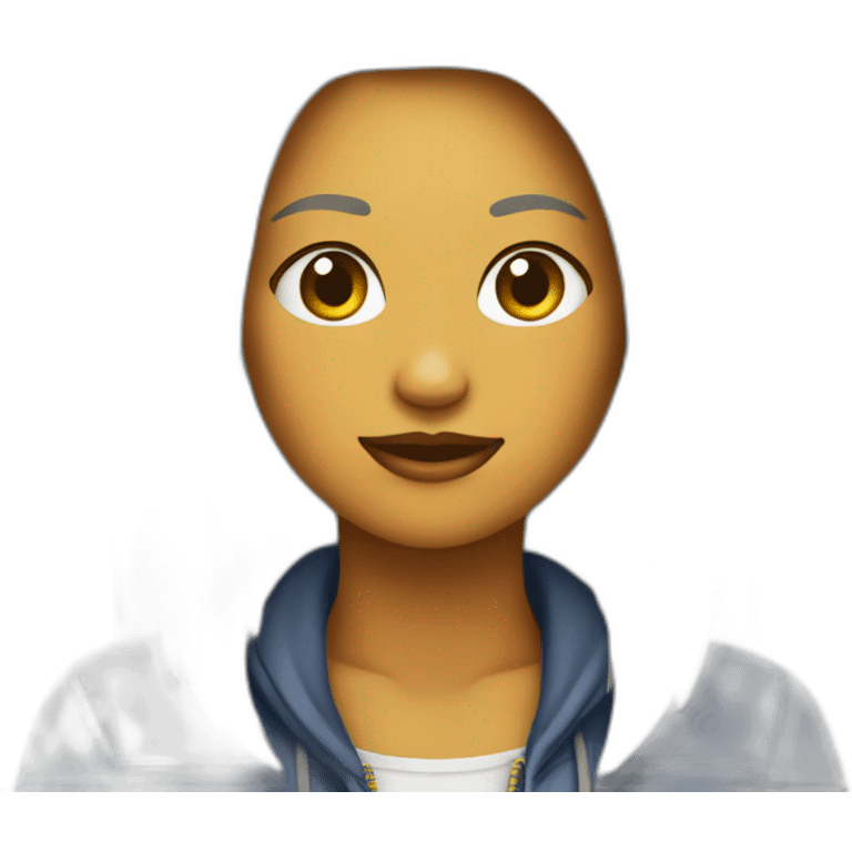 Chica de frente grande con una MacBook  emoji